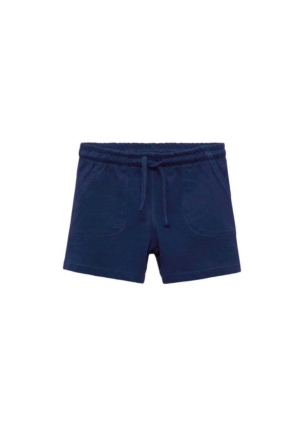 Navy Cotton Shorts With Drawstring, Baby Boy, , large image number 3