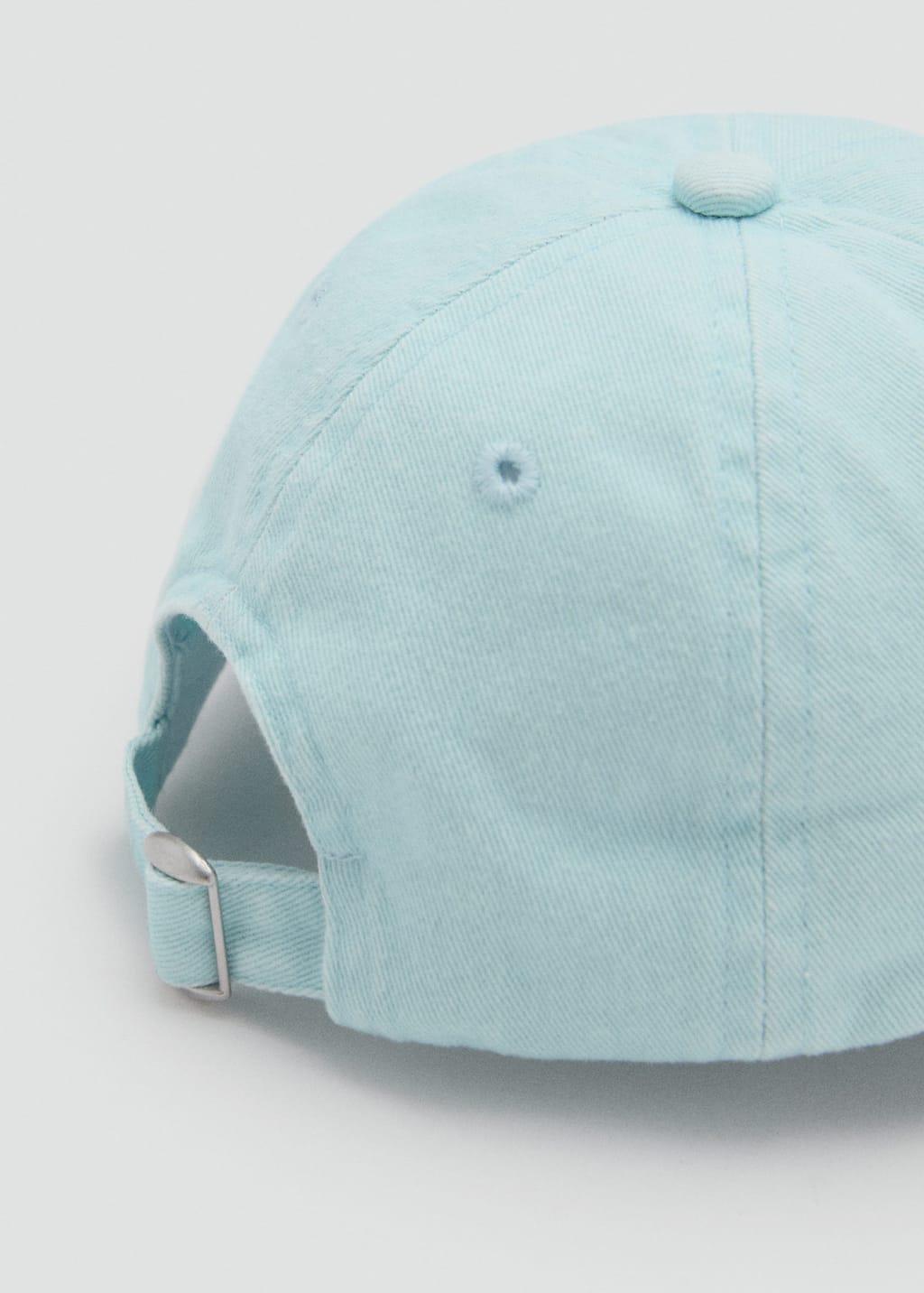 Turquoise Embroidered Detail Cap, Baby Girl, , large image number 1