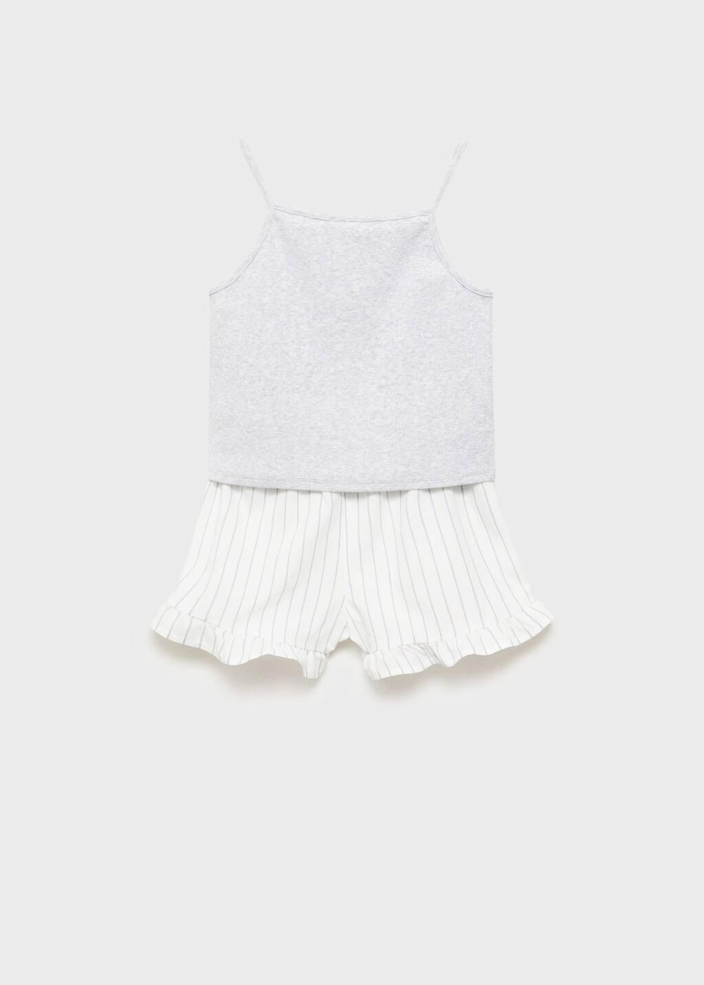 Grey Combined Cotton Pyjamas, Kids Girl, , large image number 1