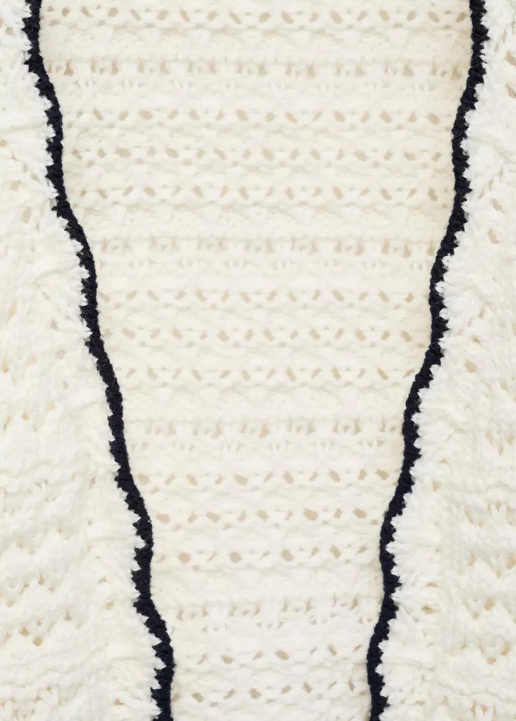 White Contrast Edge Cardigan, Baby Girl, , large image number 2