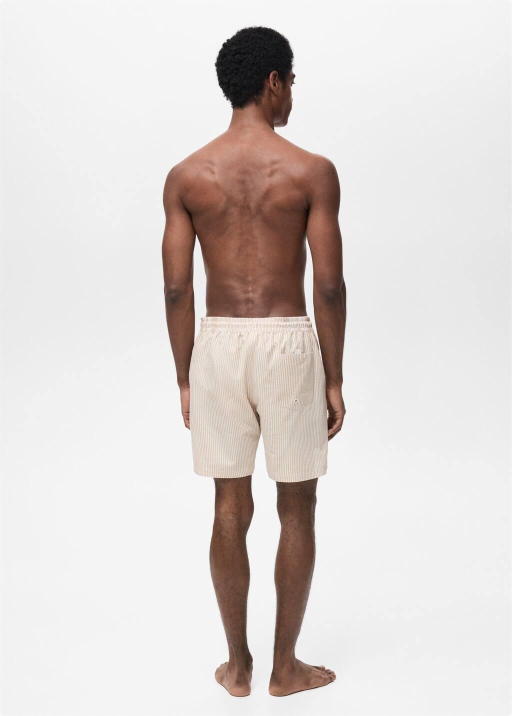Brown Lt Pastel Seersucker Swimming Trunks, , large image number 7