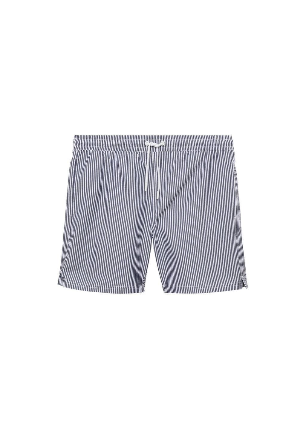 Navy Seersucker Swimming Trunks, , large image number 3