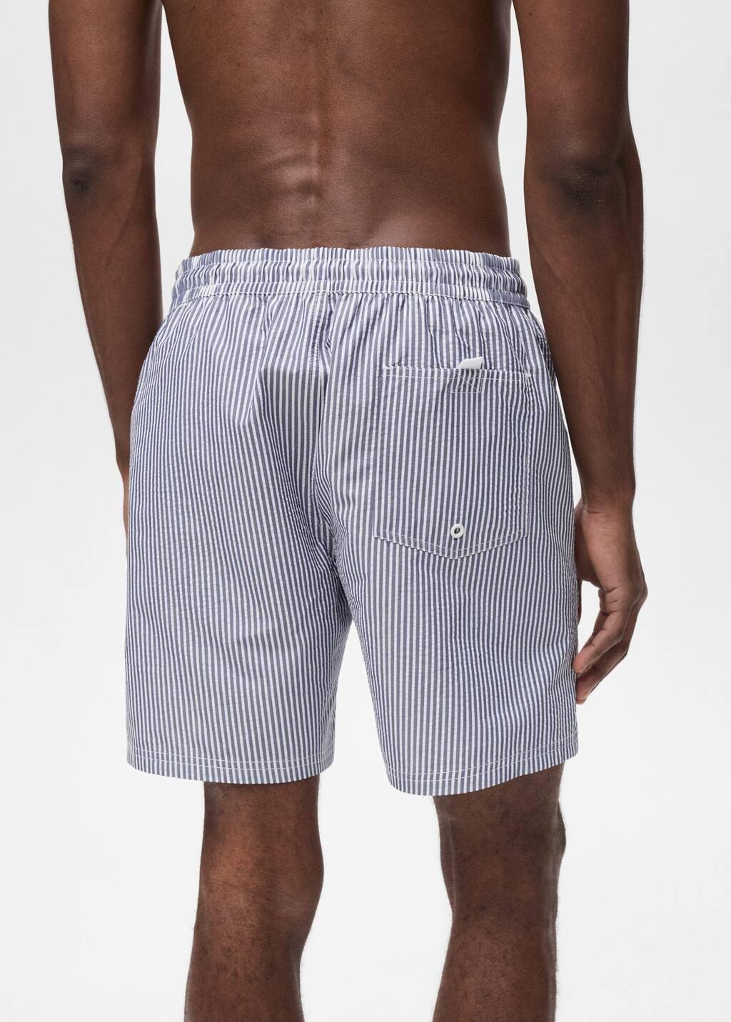Navy Seersucker Swimming Trunks, , large image number 4