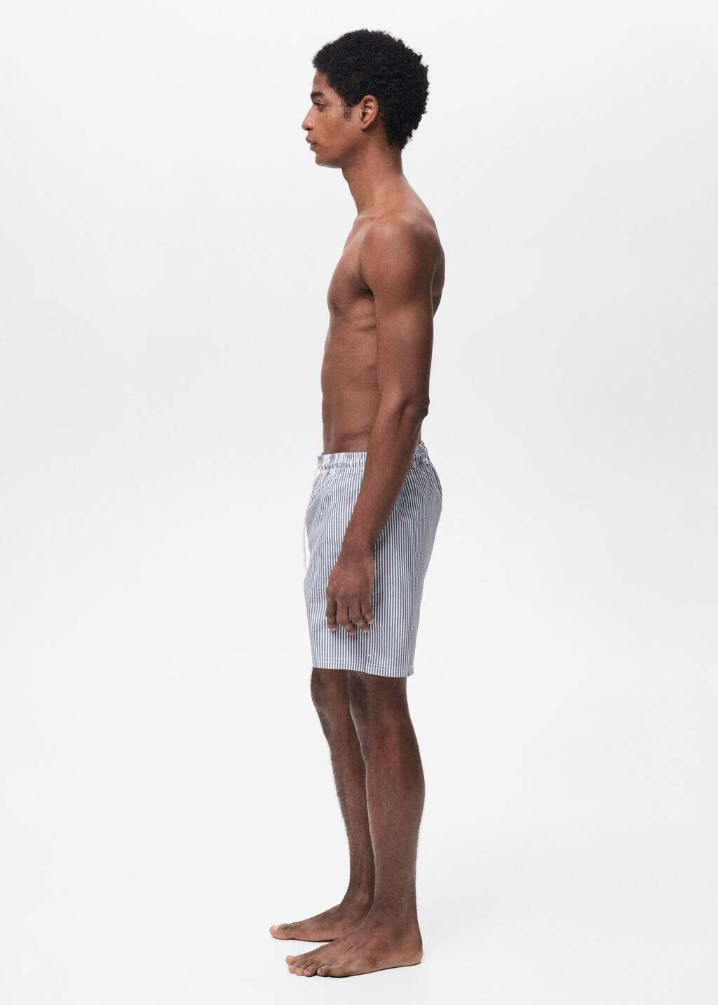 Navy Seersucker Swimming Trunks, , large image number 7