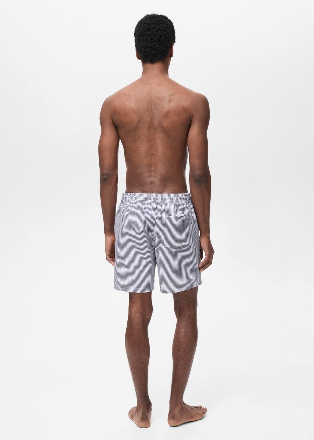 Navy Seersucker Swimming Trunks, , large image number 8