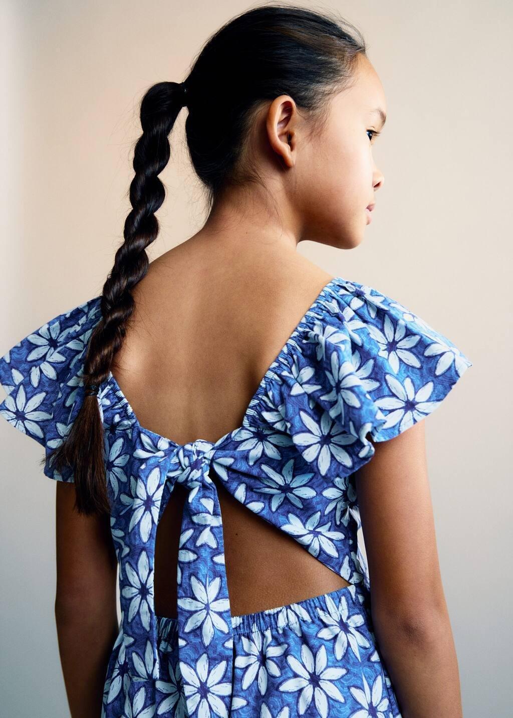 Blue Floral Jumpsuit Midi, Kids Girls, , large image number 1