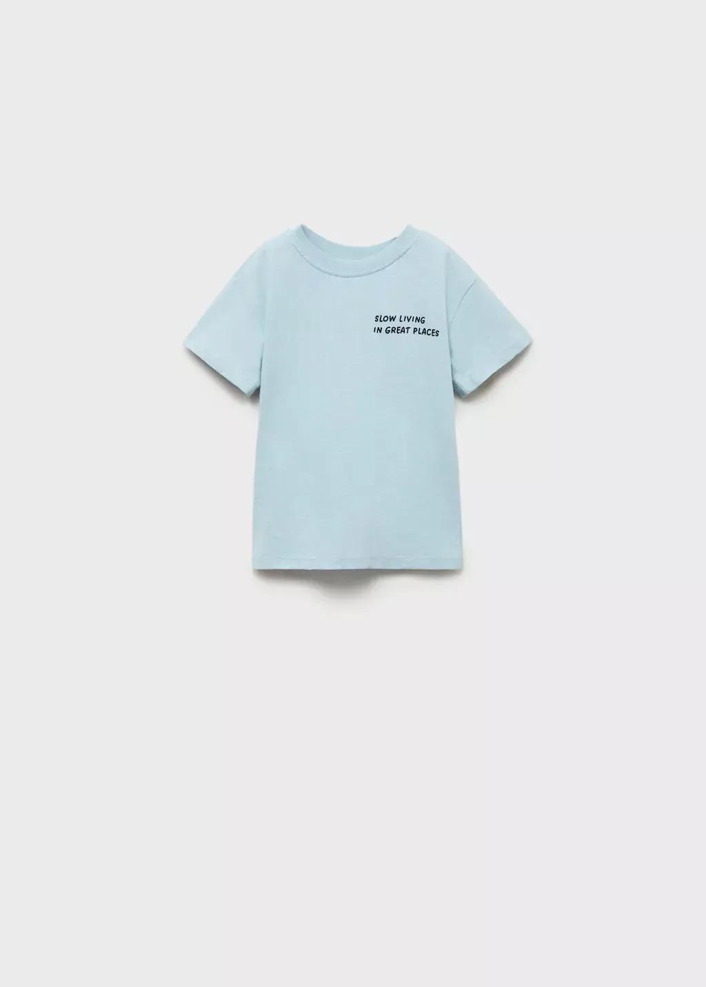 Blue Lt Pastel Short-Sleeved Printed T-Shirt, Baby Boy, , large image number 0