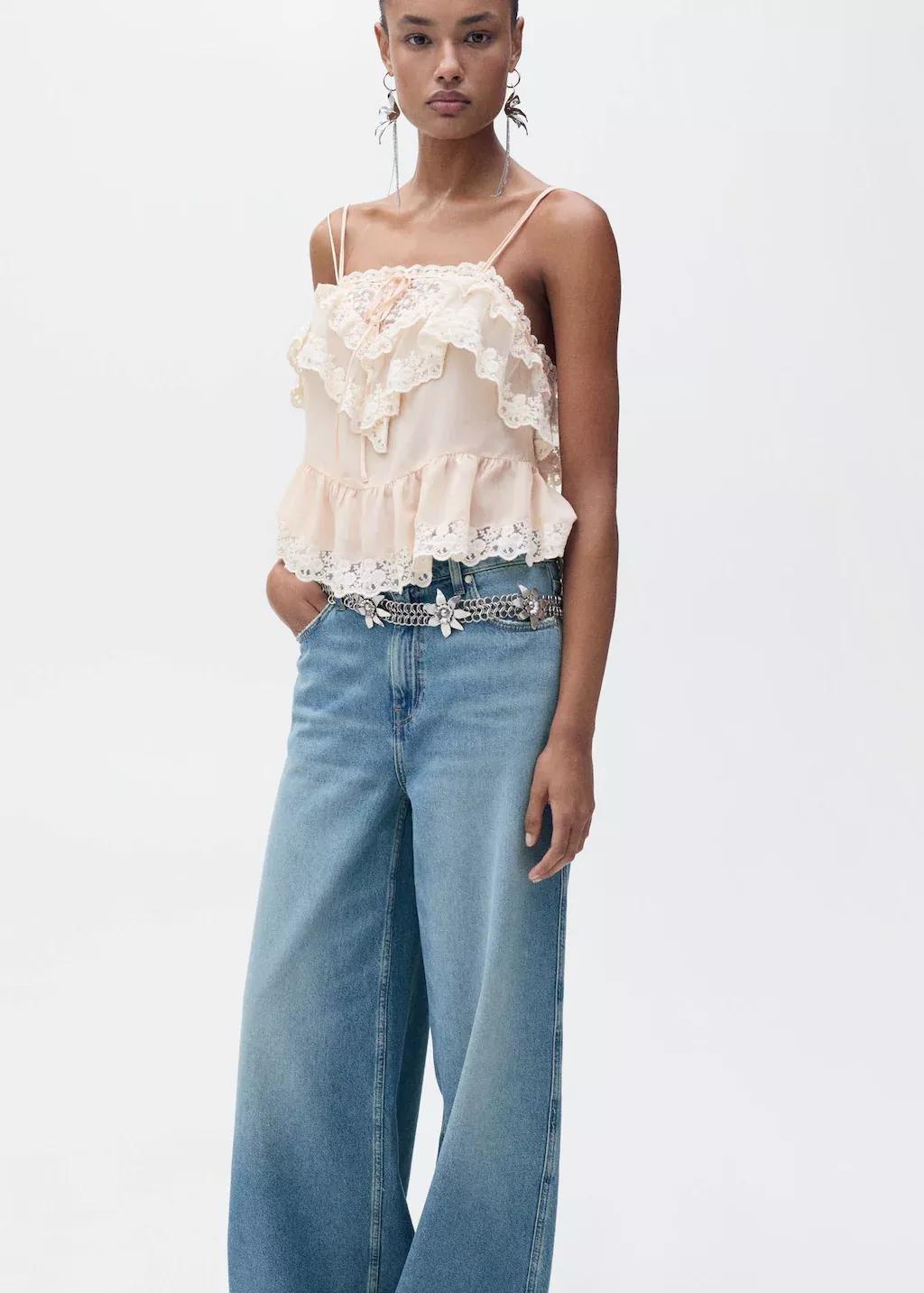 Blue ed Denim Wide-Leg Jeans, , large image number 1