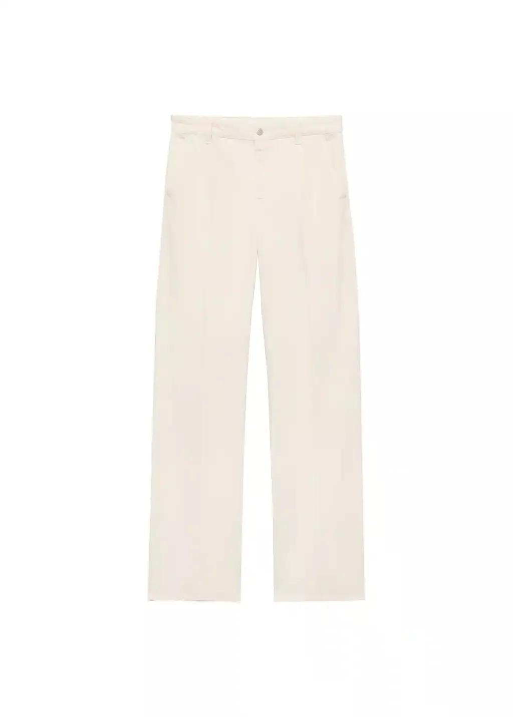 Light Beige Wide-Leg Long Jeans, , large image number 3