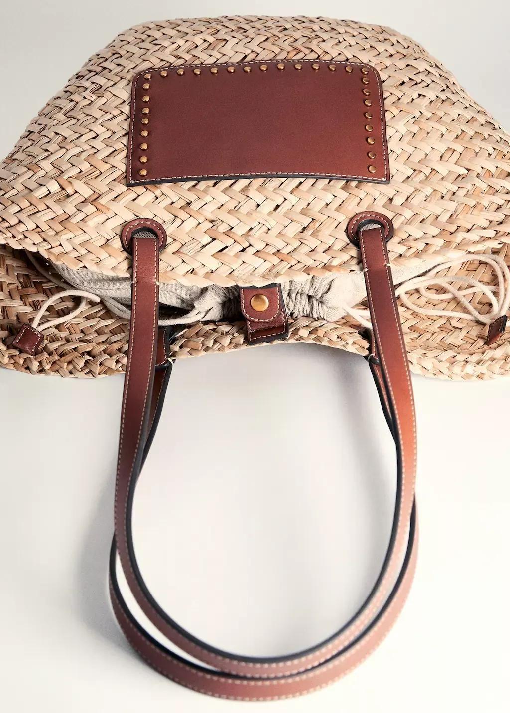 Brown Large Double Handle Natural Fiber Basket, Medium Brown, large image number 4