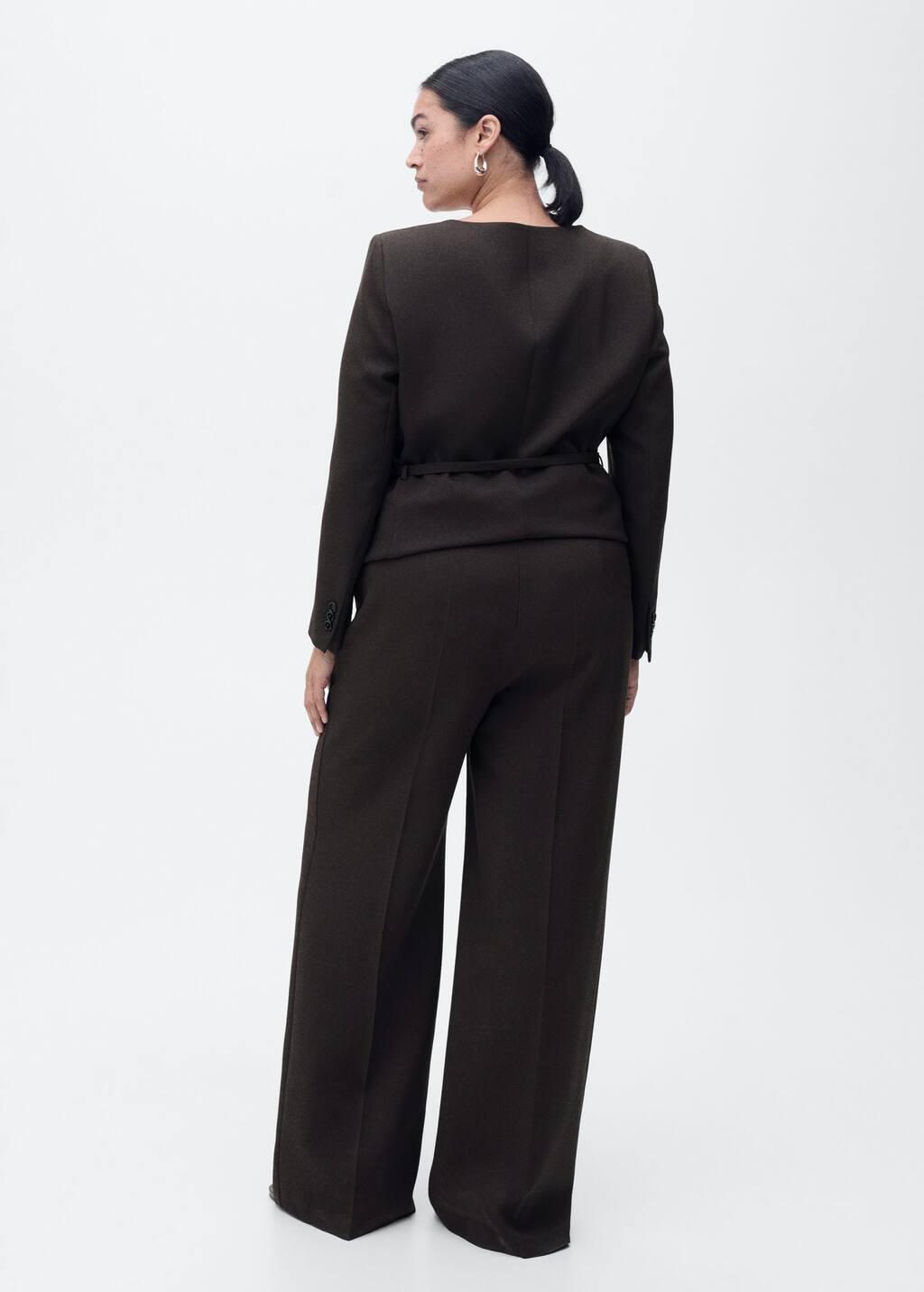 Brown Straight Suit Trousers, , large image number 5