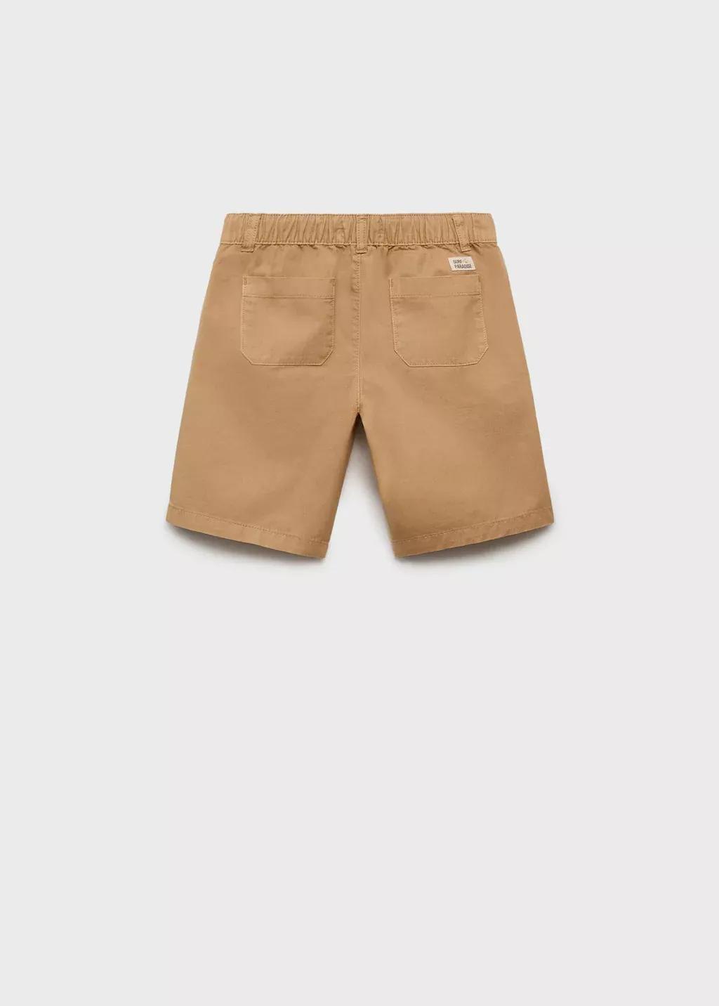 Yellow Elastic Waist Bermuda Shorts, Kids Boy, , large image number 2