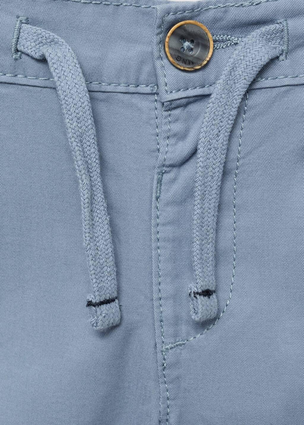 Blue Cotton Shorts With Drawstring, Baby Boy, , large image number 2