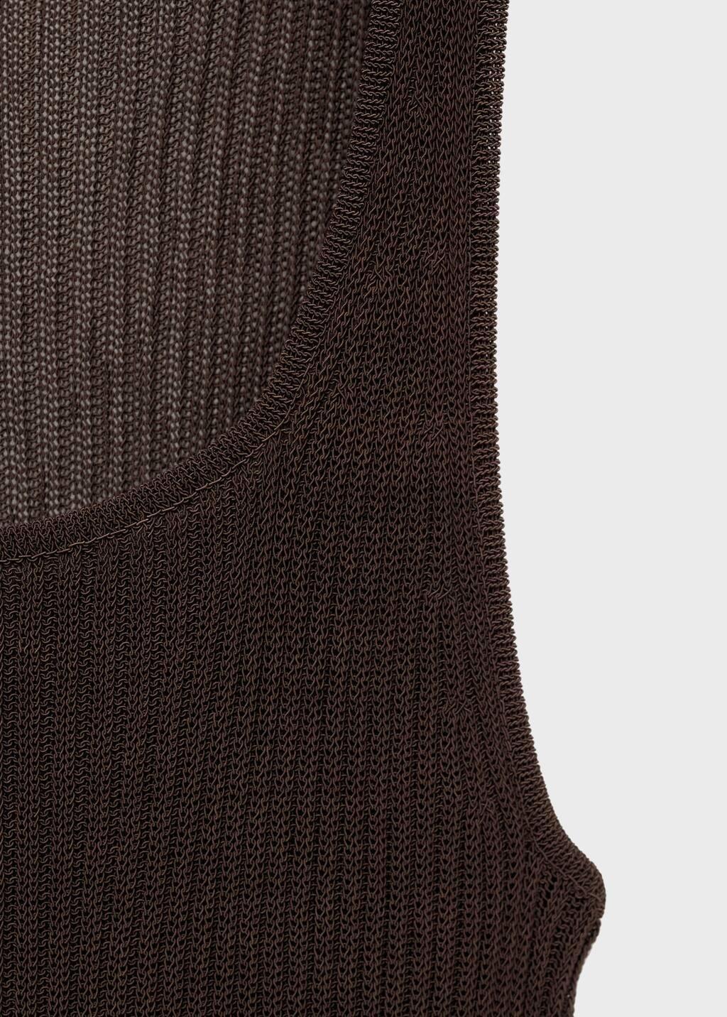 Brown Chunky Rib-Knit Top, , large image number 4