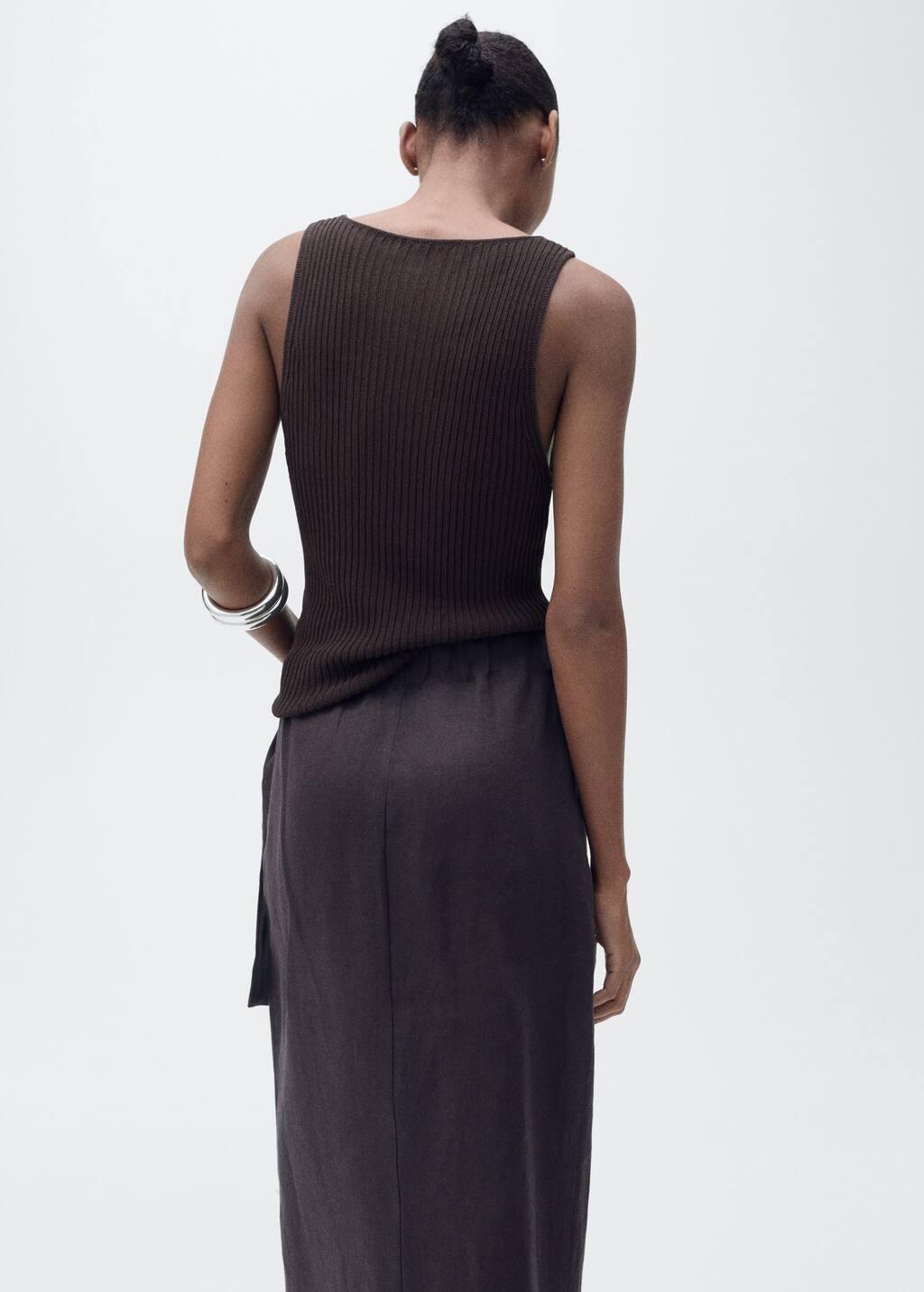 Brown Chunky Rib-Knit Top, , large image number 5