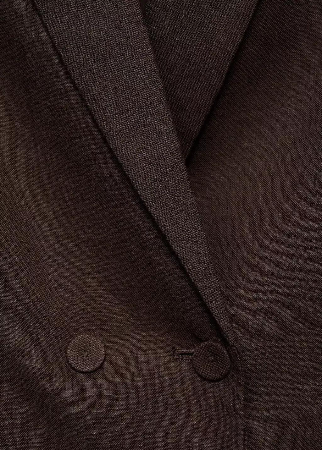 Brown Linen Suit Jacket, Brown, large image number 2