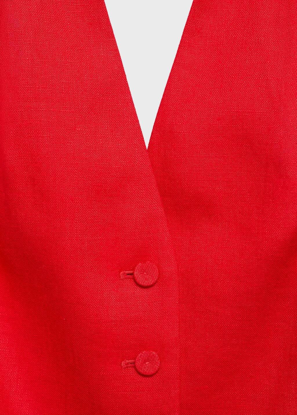 RED Linen halter-neck suit waistcoat, , large image number 2