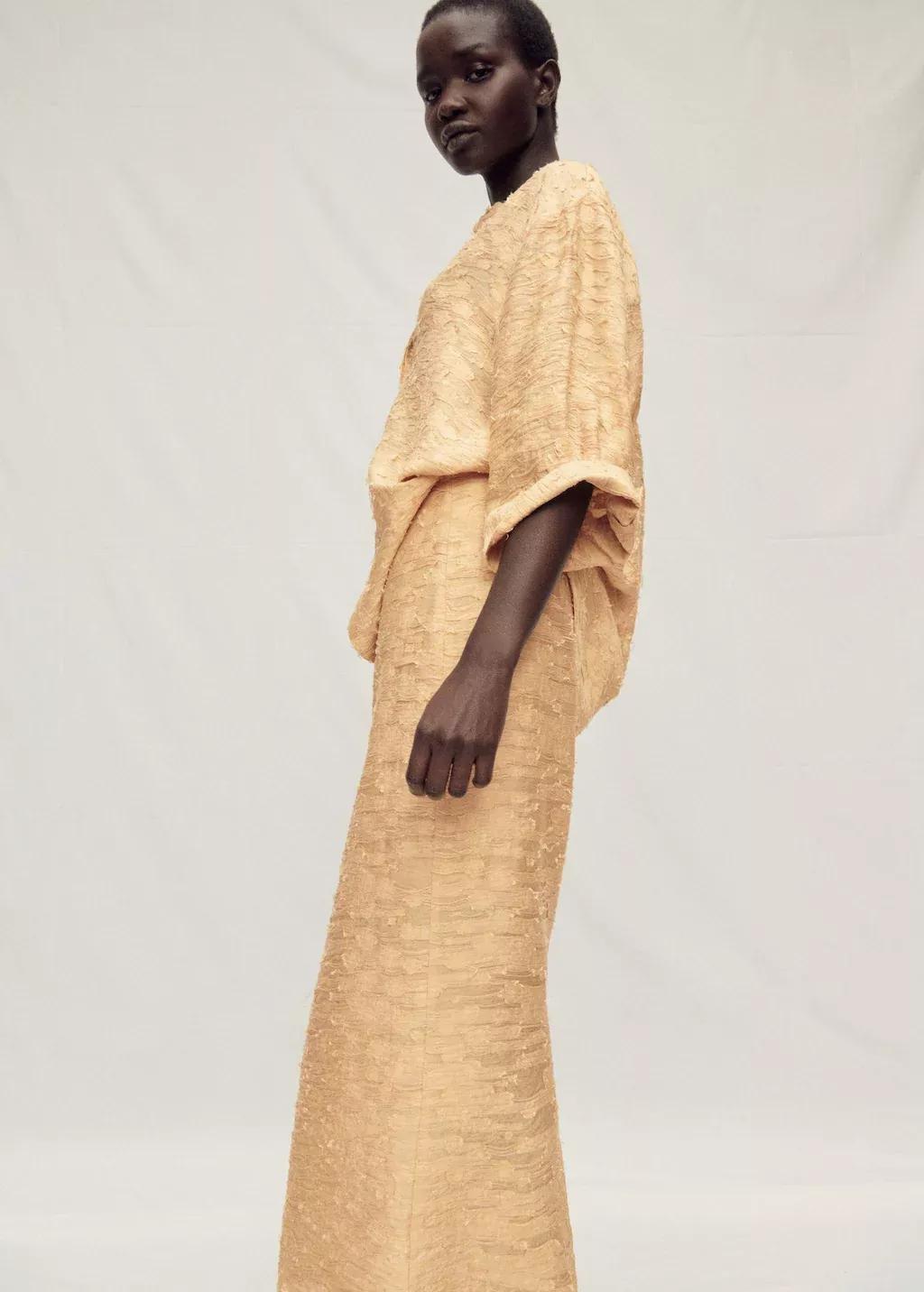 Yellow Textured Oversize Shirt, , large image number 2