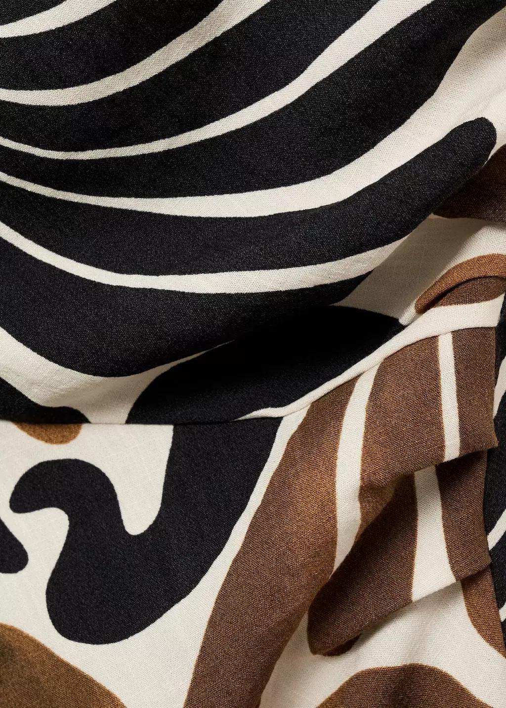 BROWN Printed dress with asymmetrical neck, , large image number 7