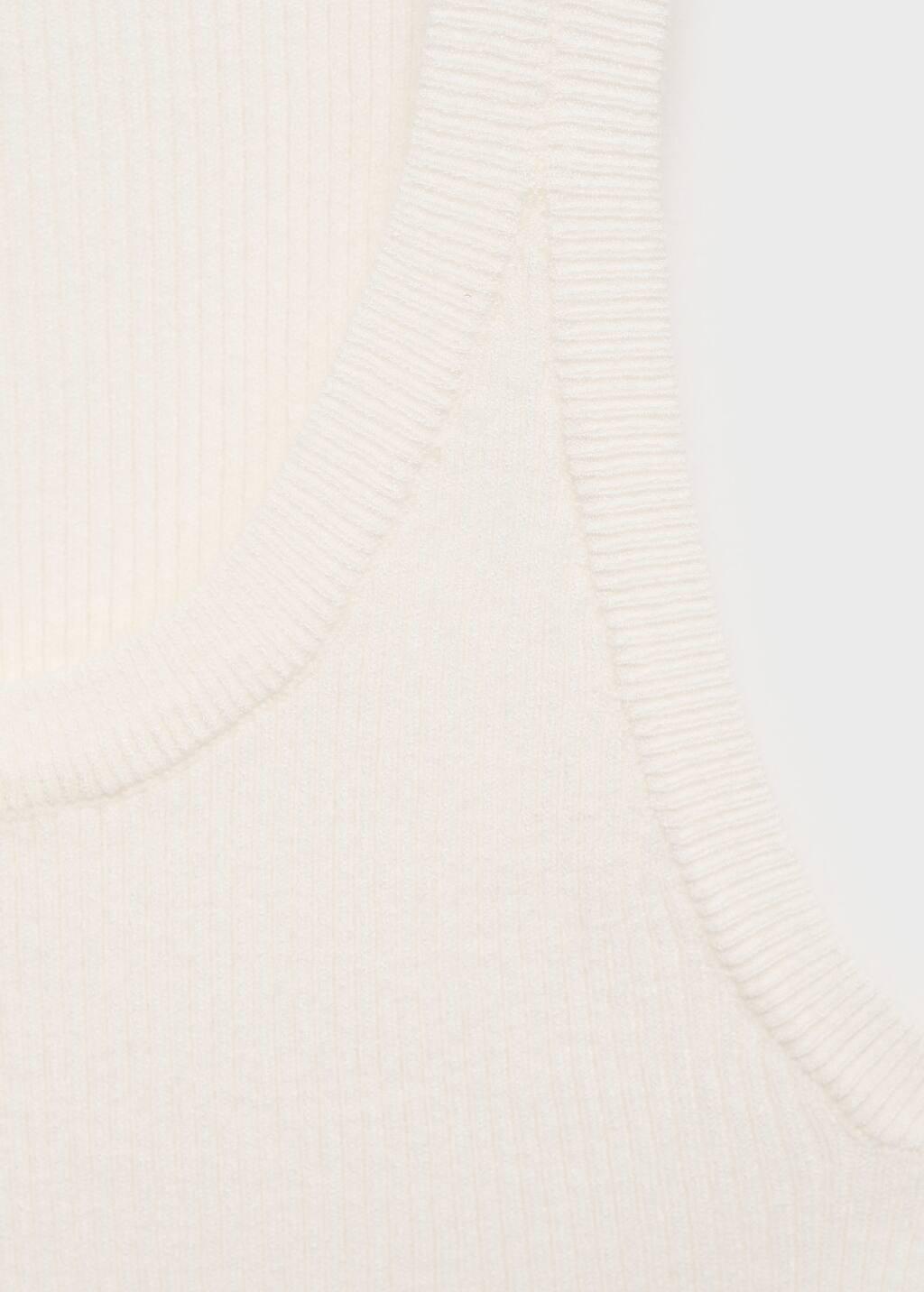 Beige Ribbed Knit Top, , large image number 4
