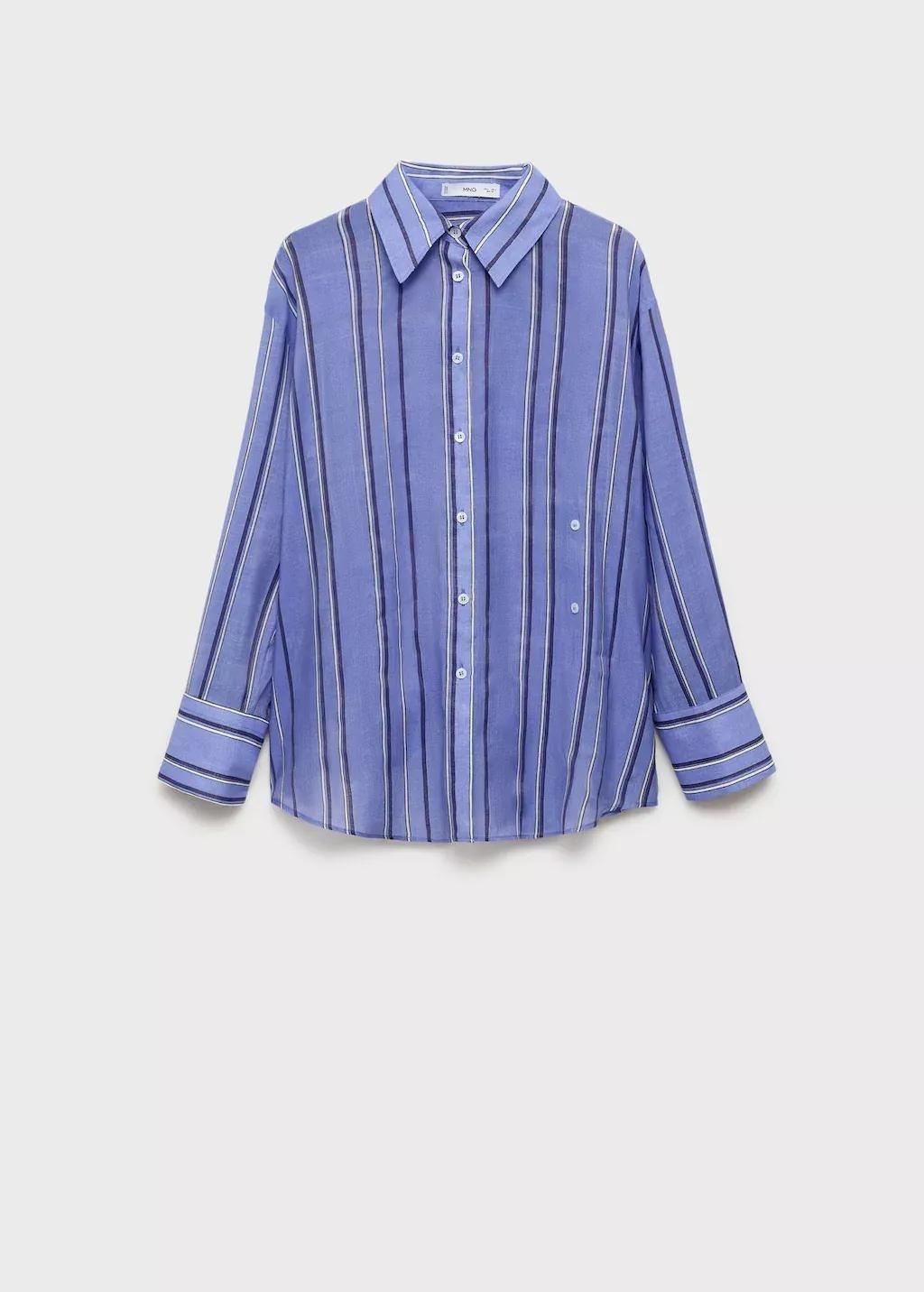 MEDIUM BLUE Striped shirt with multi-position closure, , large image number 3