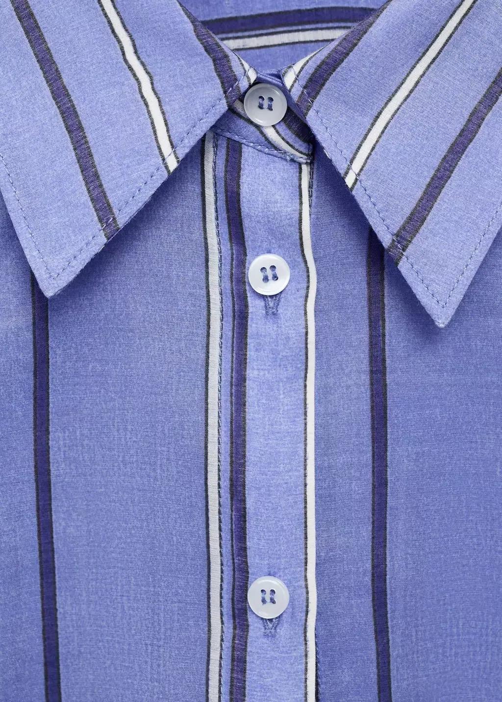 MEDIUM BLUE Striped shirt with multi-position closure, , large image number 4