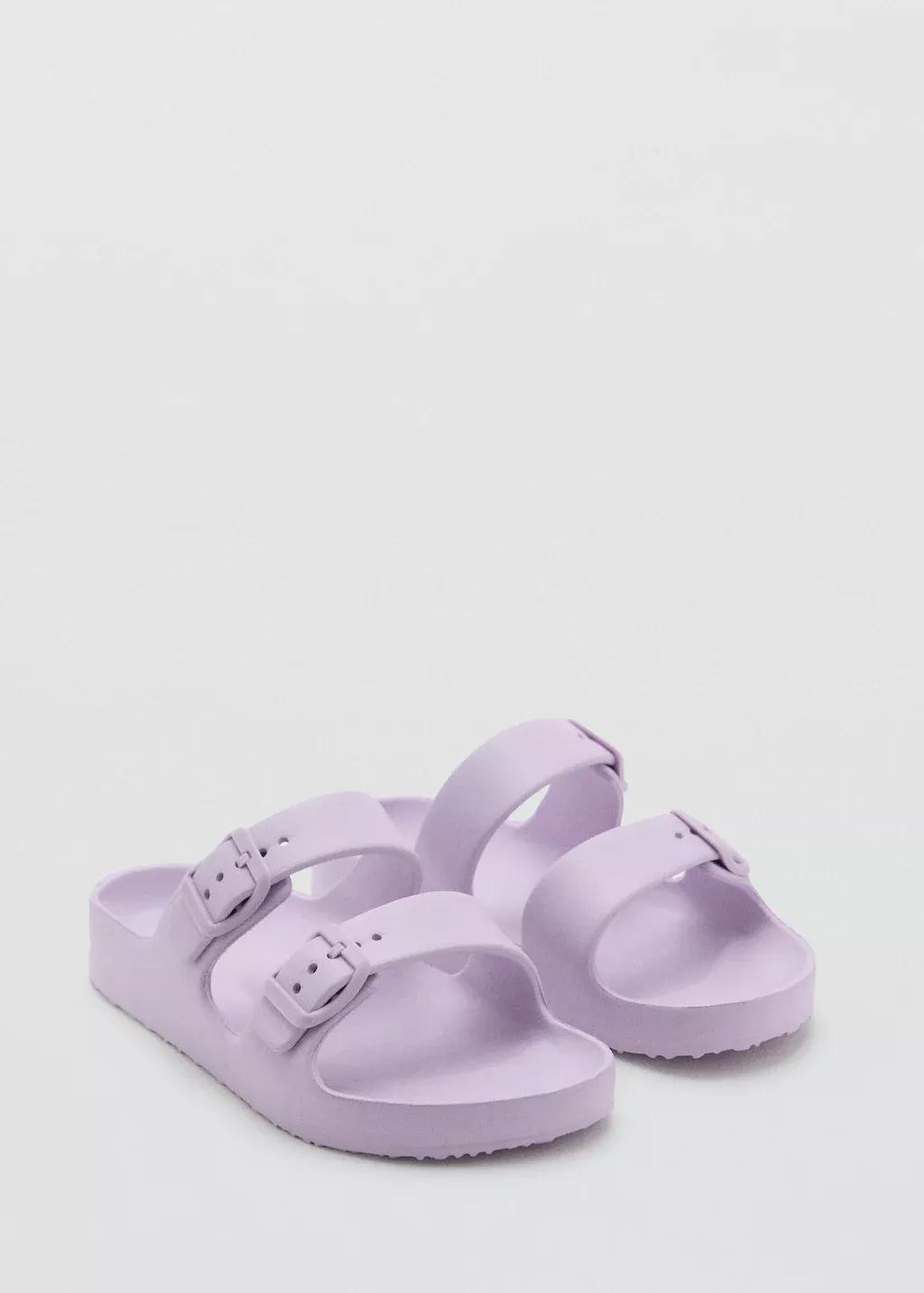 Purple Lt Pastel Flip Flops Buckles, Kids Girl, Light-Pastel Purple, large image number 0