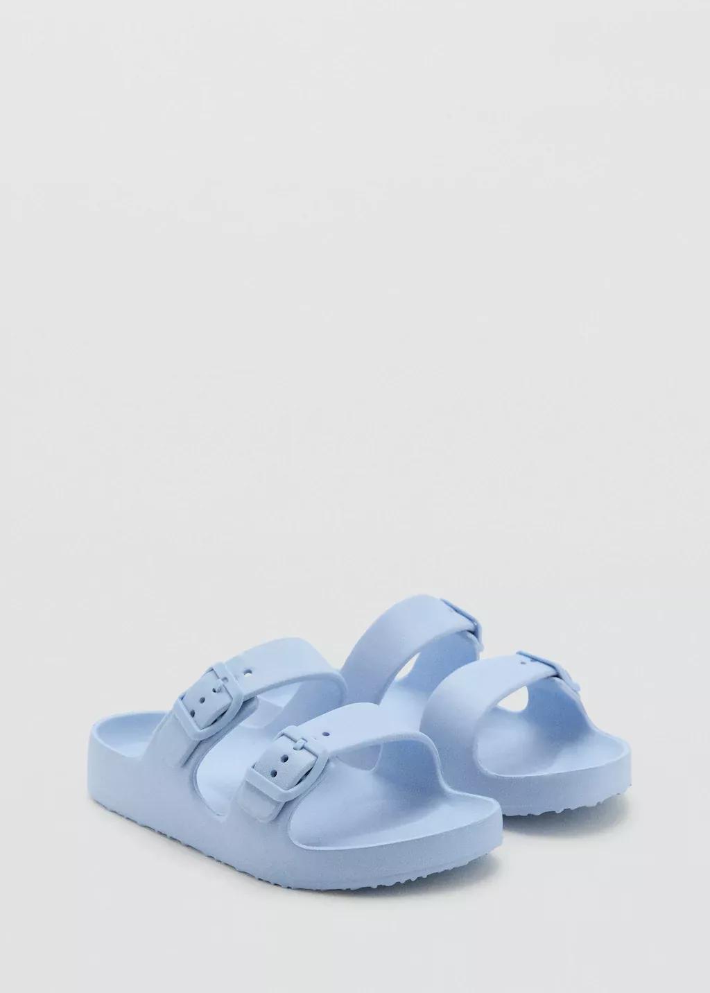 Turquoise Flip Flops Buckles, Kids Girl, , large image number 0