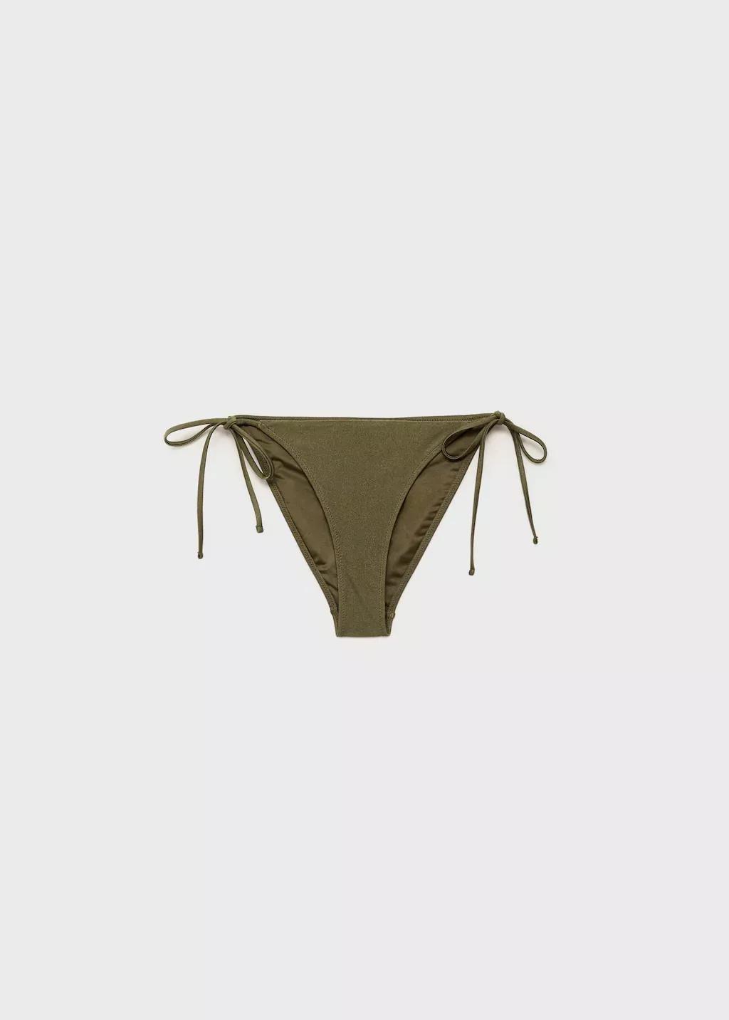 BEIGE - KHAKI Satin-finish bikini bottoms, , large image number 0