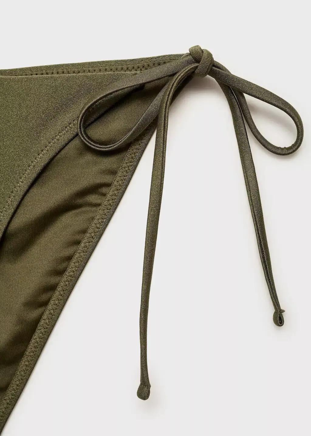 BEIGE - KHAKI Satin-finish bikini bottoms, , large image number 4