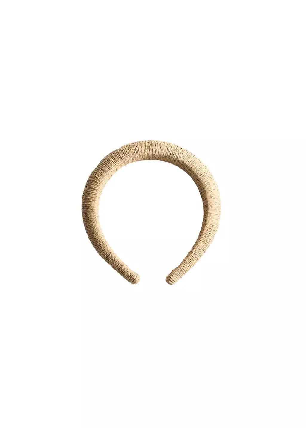 LIGHT BEIGE Natural fibre headband, Light Beige, large image number 0