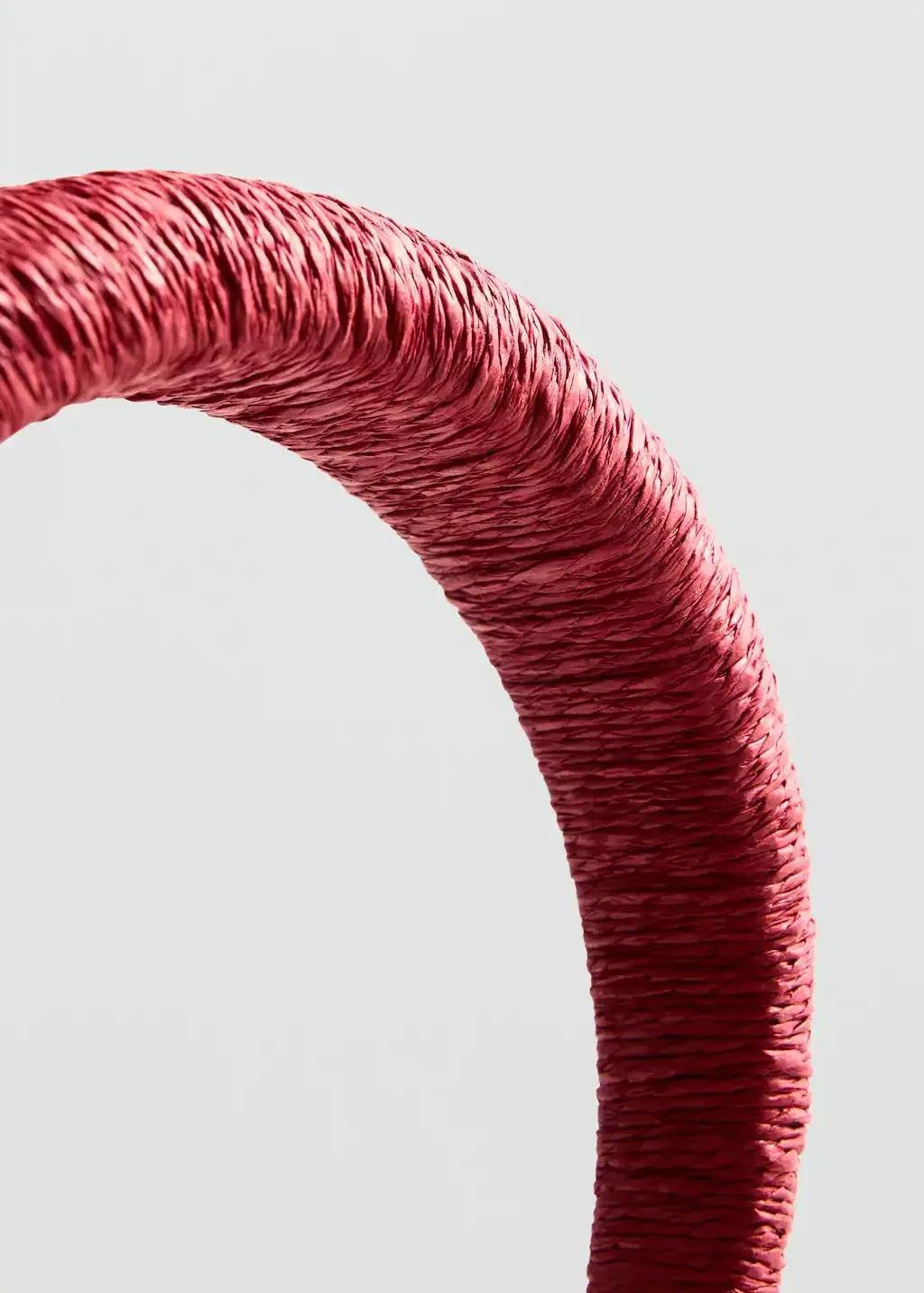 Red Natural Fiber Headband, Red, large image number 0