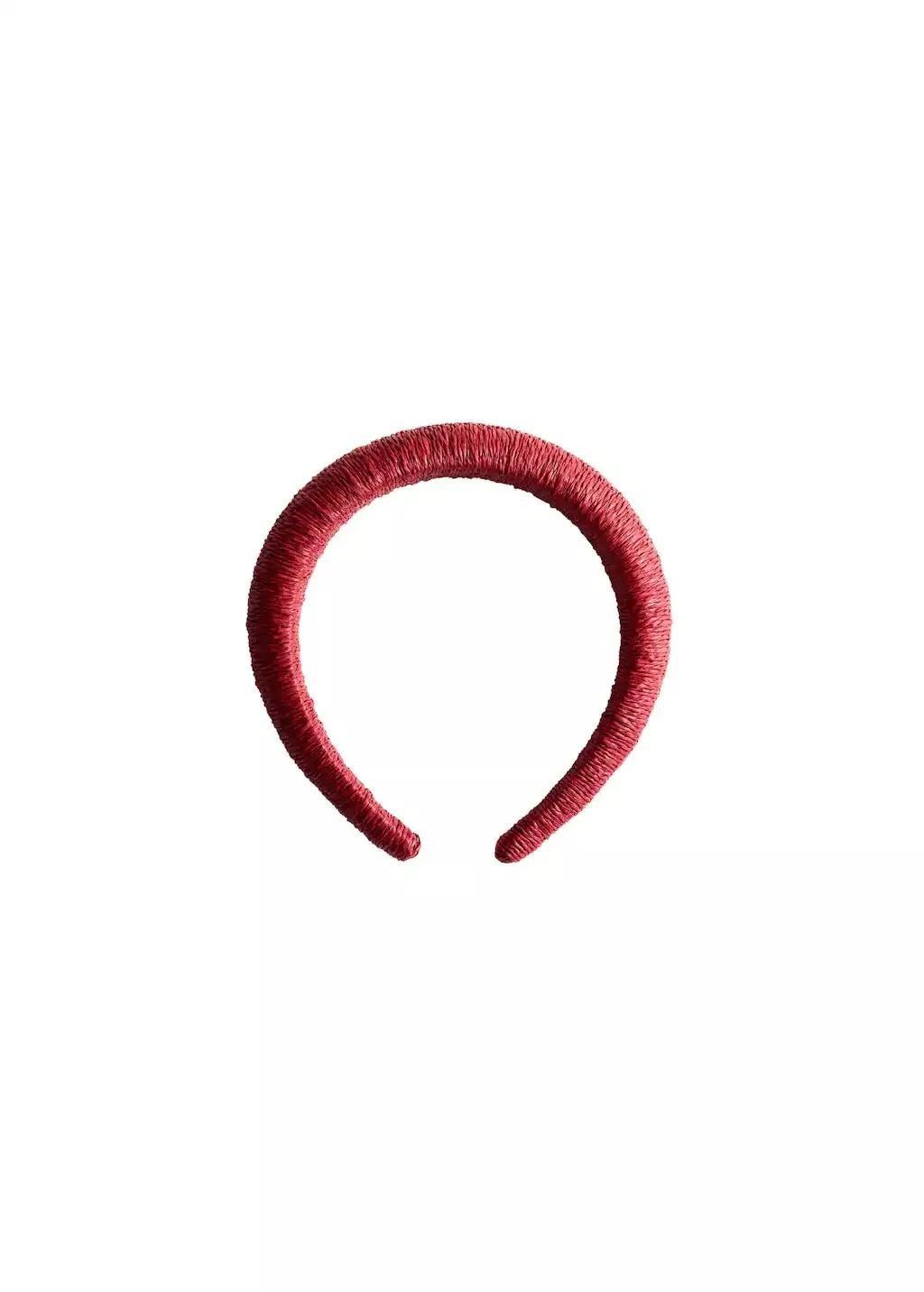 Red Natural Fiber Headband, Red, large image number 1