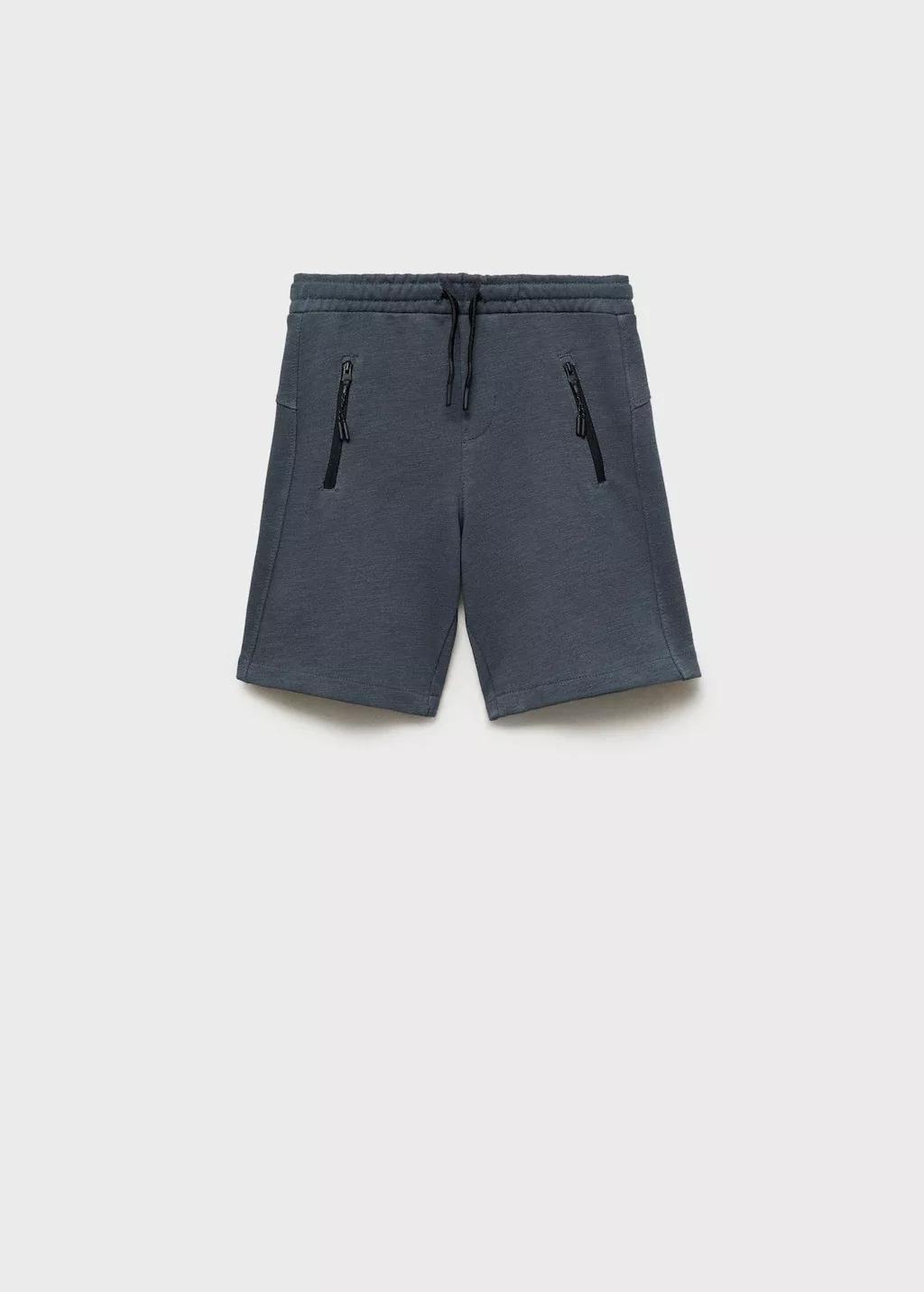 Grey Contrast Pockets Bermuda Shorts, Kids Boy, , large image number 0