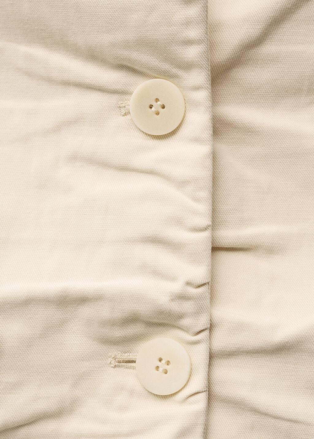 Beige Creased Linen-Blend Suit Jacket, , large image number 4