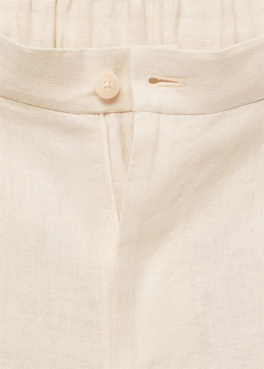 Beige Salerno 100% Linen Slim Fit Suit Trousers, , large image number 4