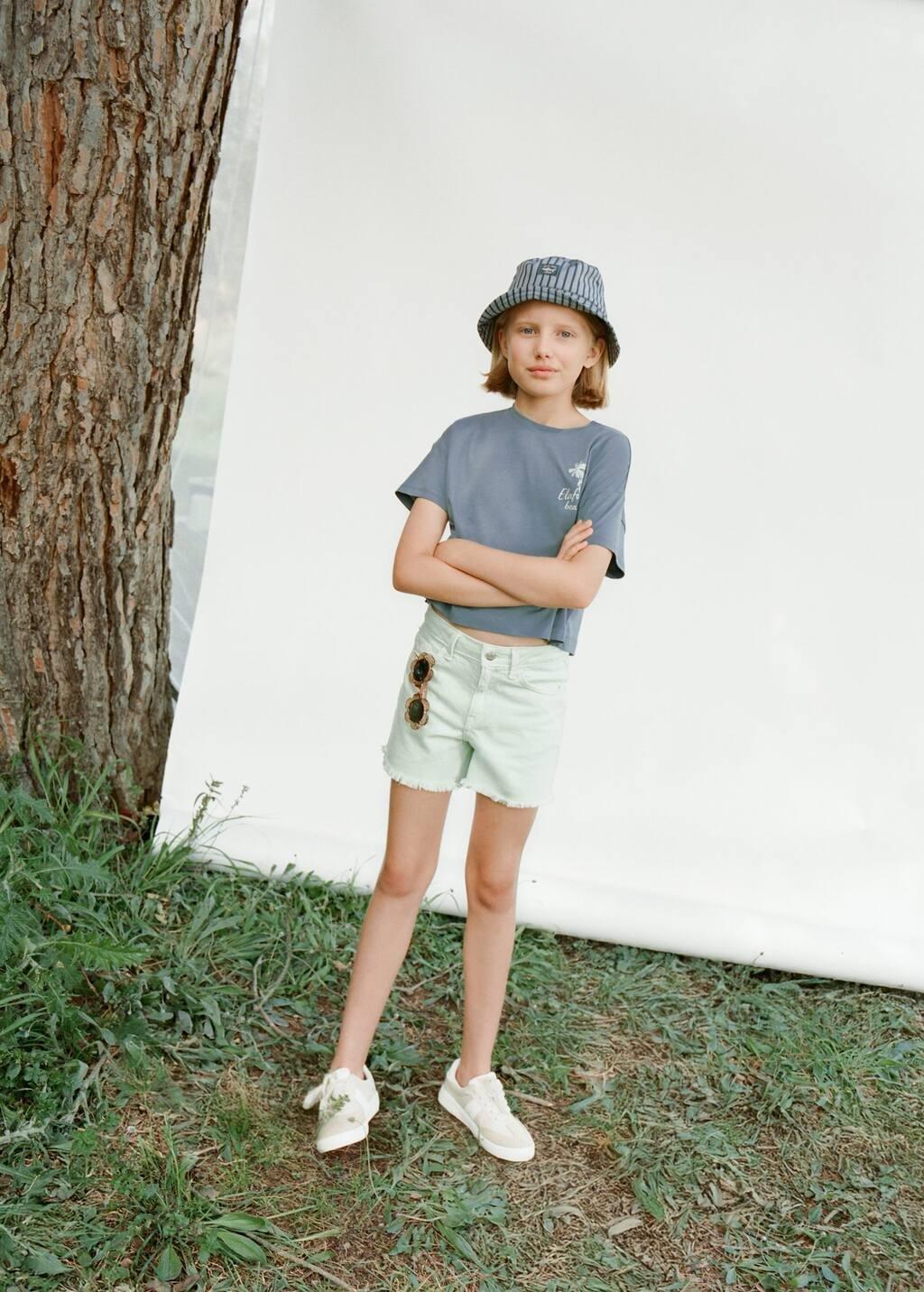Blue Short-Sleeved Printed T-Shirt, Kids Girl, , large image number 2