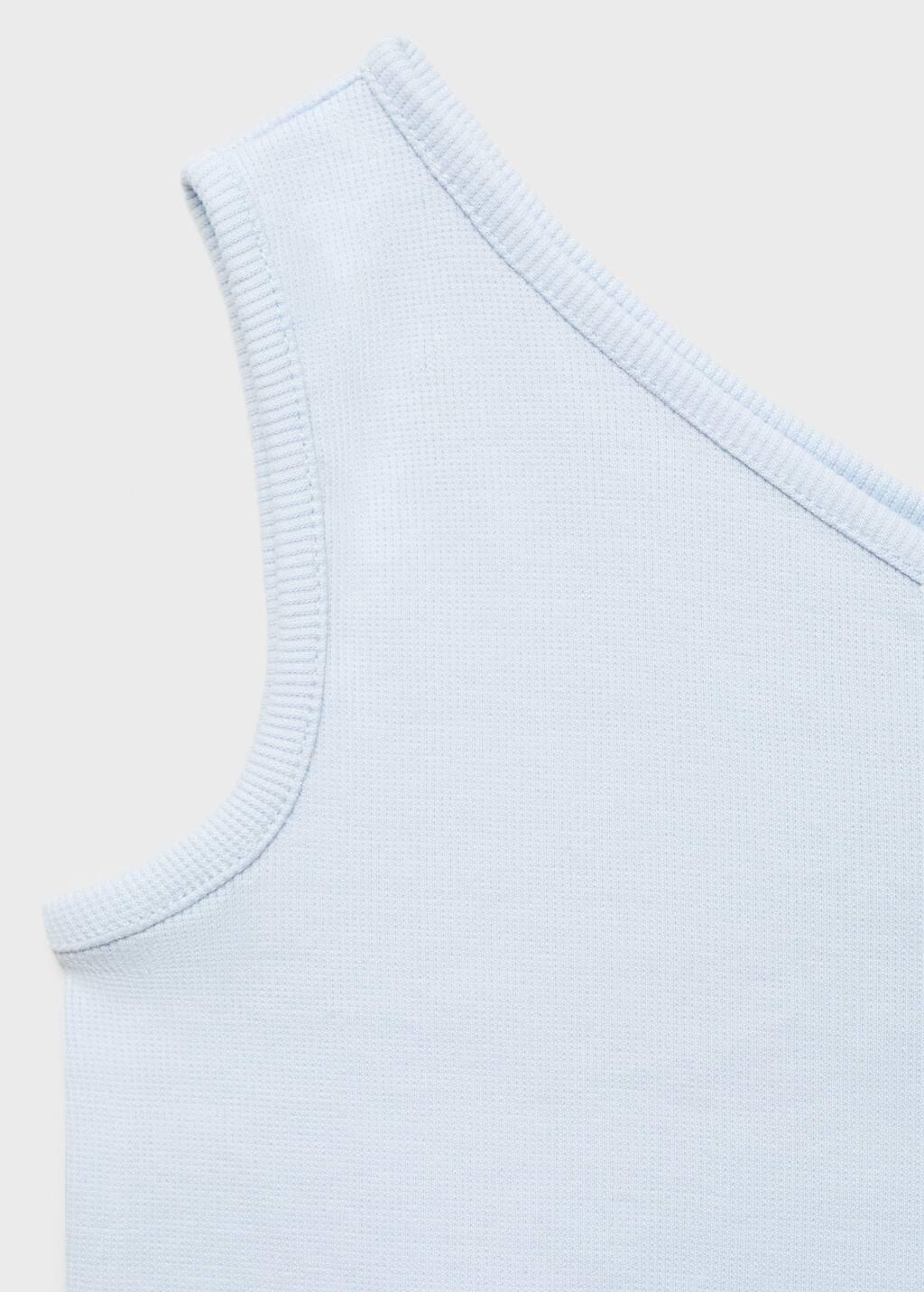 Blue Lt Pastel Asymmetrical Ribbed Top, Kids Girl, , large image number 2