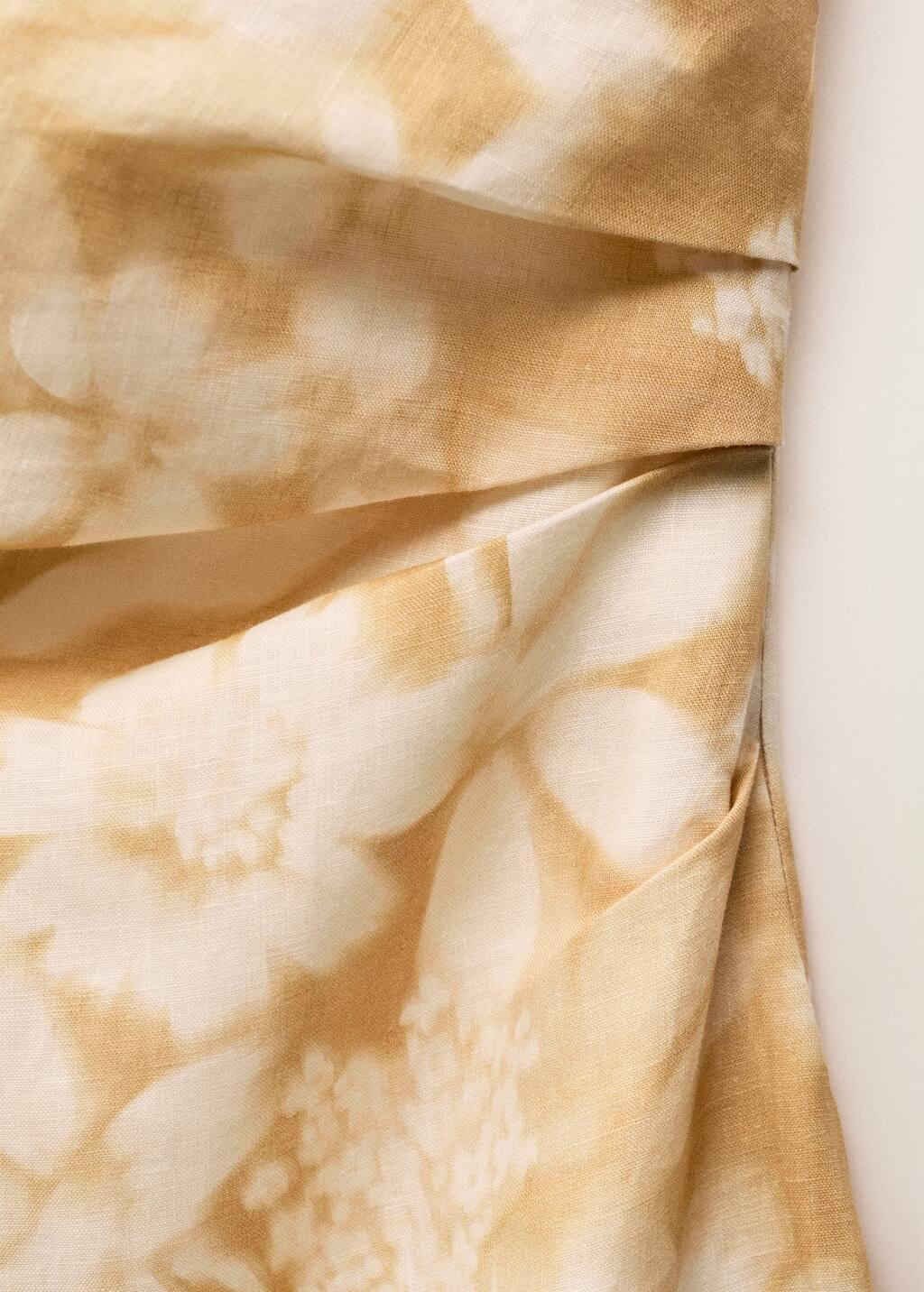 MEDIUM YELLOW Asymmetrical floral linen dress, , large image number 2