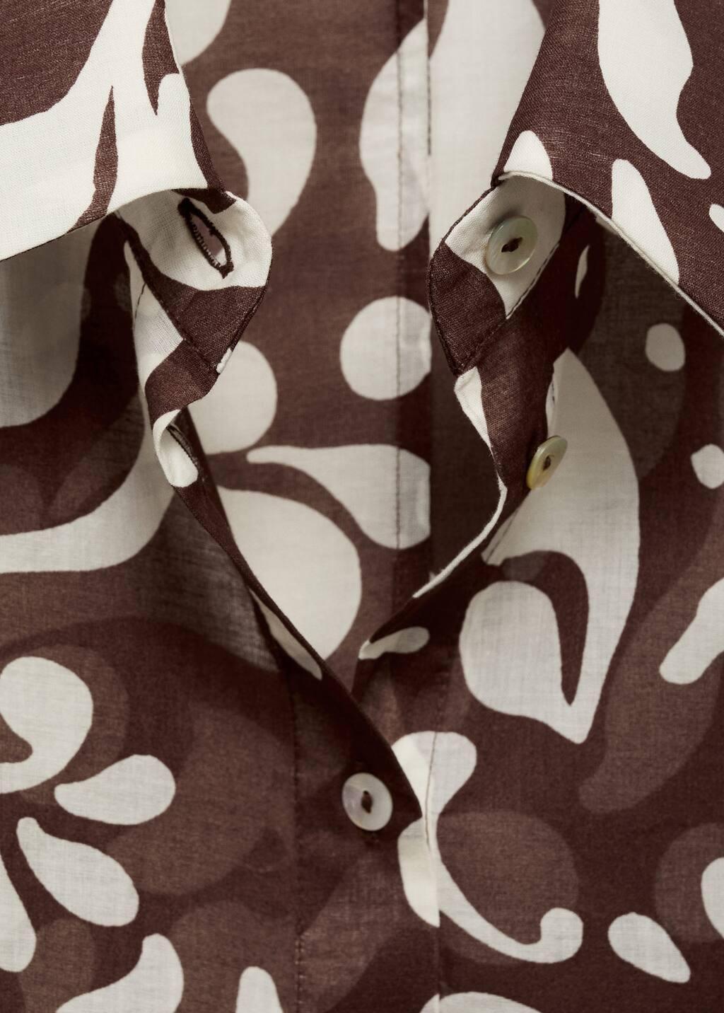 BROWN Printed cotton shirt, , large image number 2
