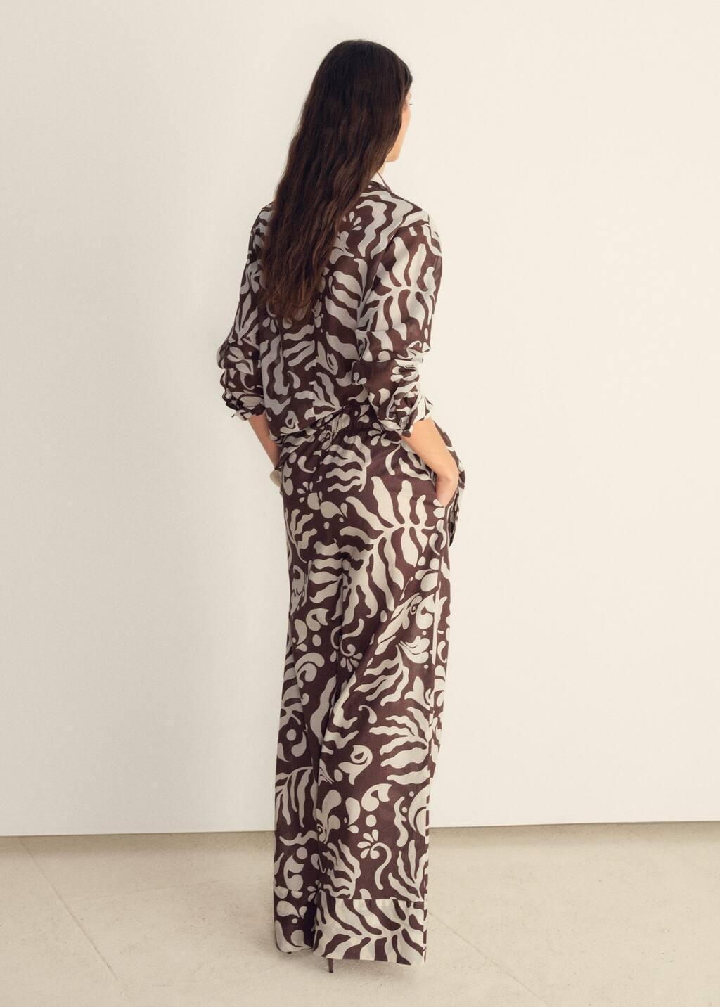 BROWN Printed cotton shirt, , large image number 4
