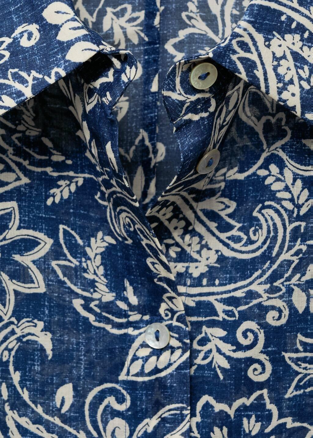 MEDIUM BLUE Printed cotton shirt, , large image number 7