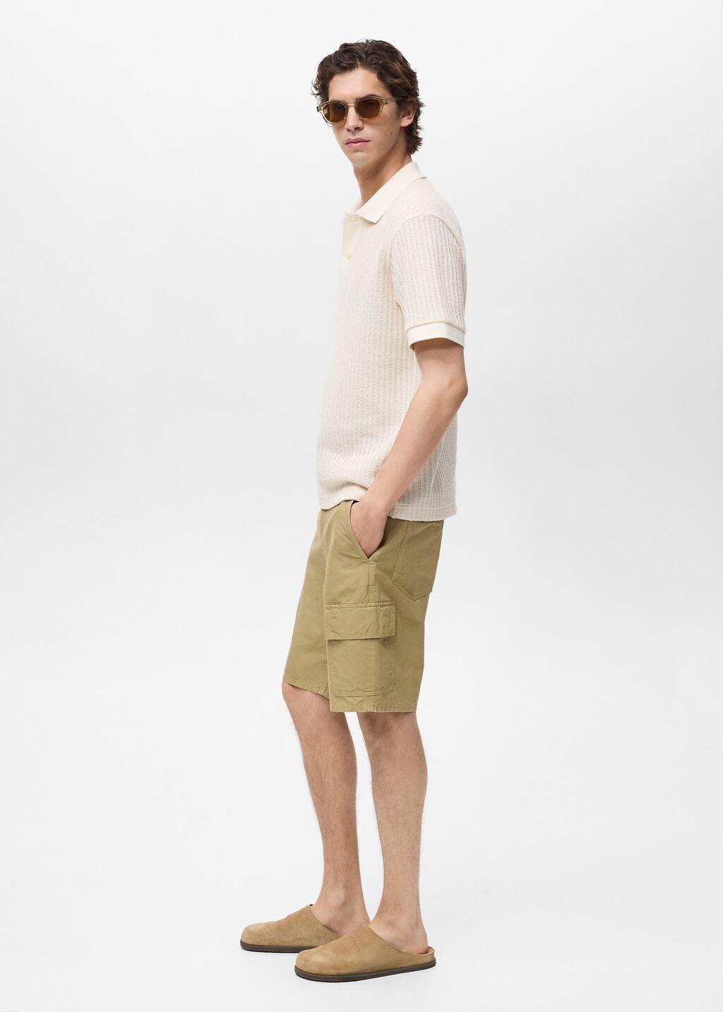 Brown Cargo Bermuda Shorts, , large image number 2
