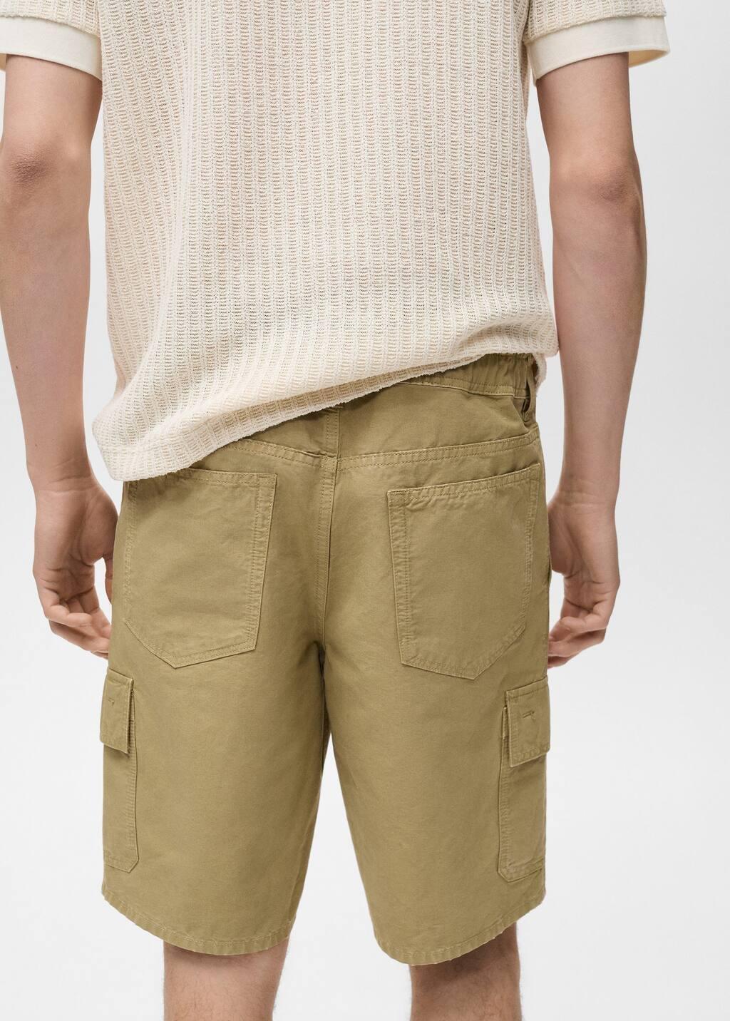 Brown Cargo Bermuda Shorts, , large image number 4
