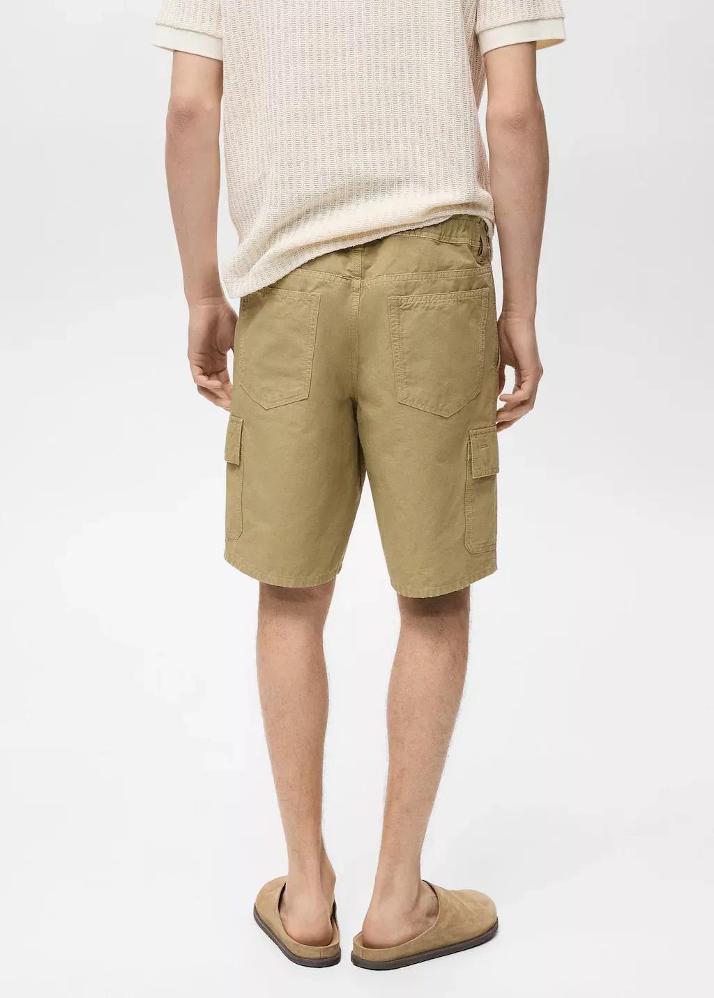 Brown Cargo Bermuda Shorts, , large image number 6