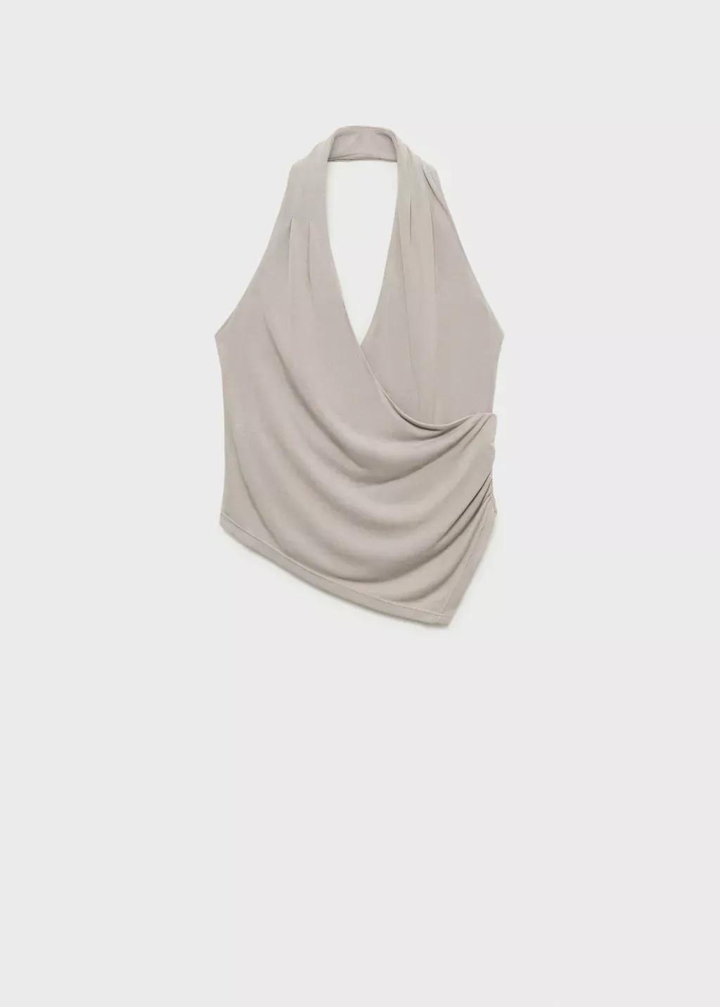 White Halter-Neck Crossover Top, , large image number 3