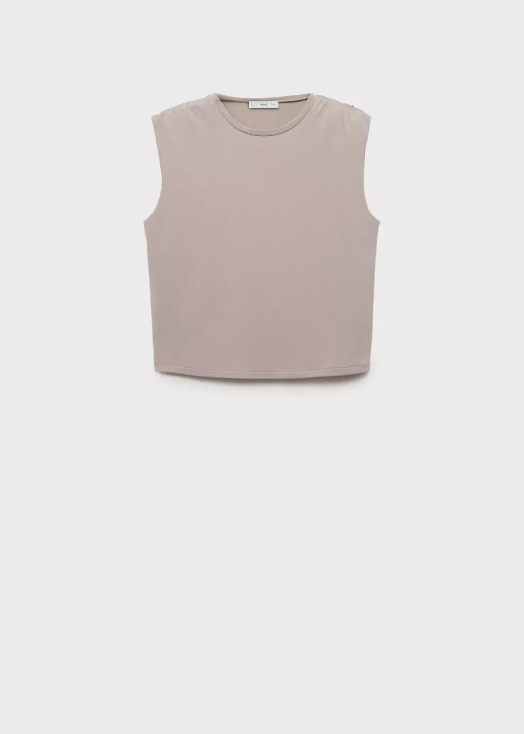 Grey Lt Pastel Flowy T-Shirt With Gathered Shoulders, , large image number 3