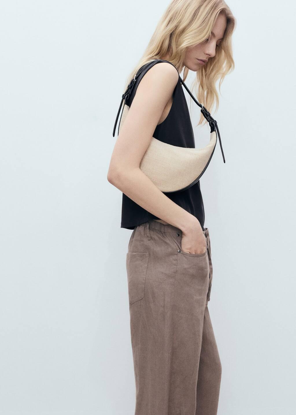 Grey Flowy T-Shirt With Gathered Shoulders, , large image number 2