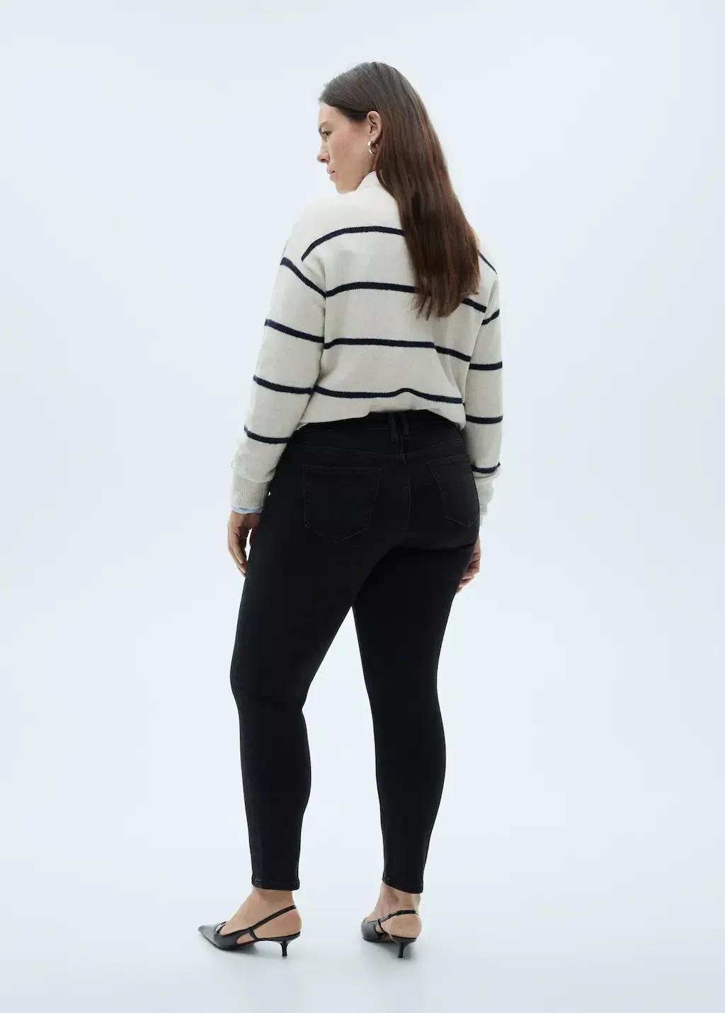 Grey Mid-Rise Skinny Jeans, , large image number 4