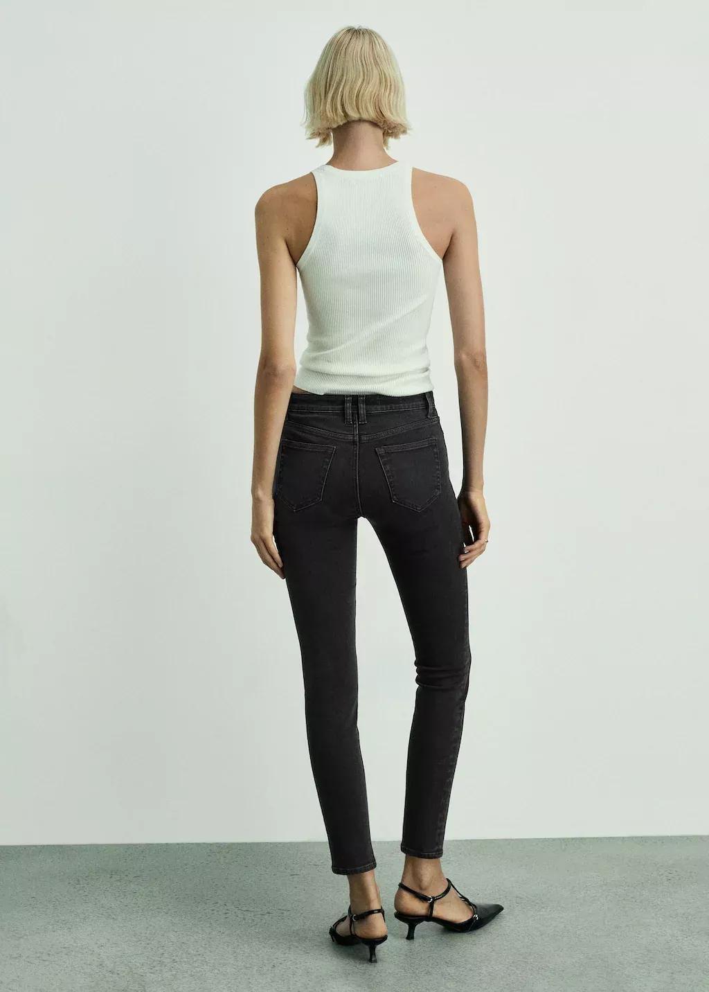 Grey Mid-Rise Skinny Jeans, , large image number 8